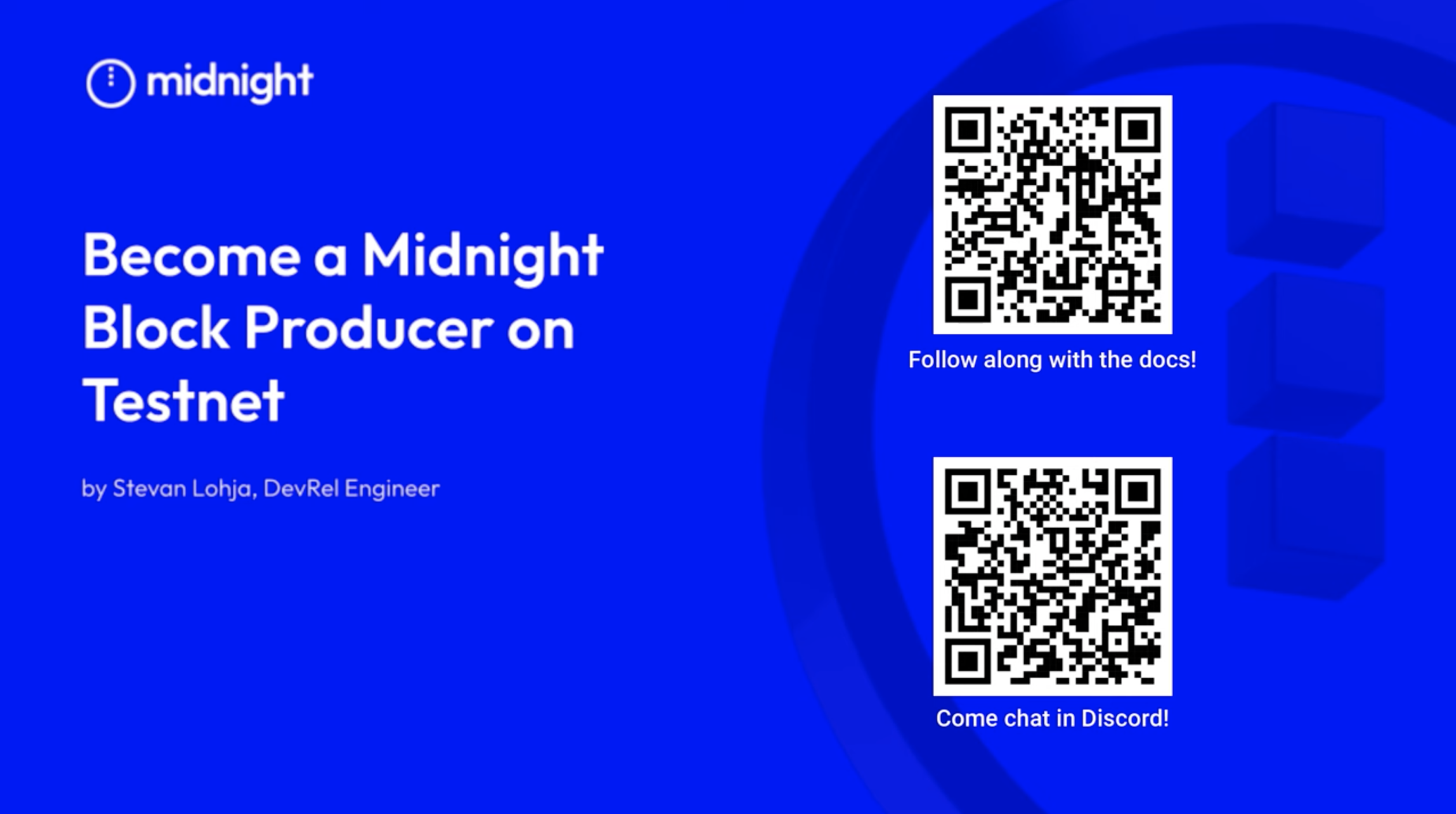 Video thumbnail: How to Become a Midnight Block Producer on Midnight Testnet